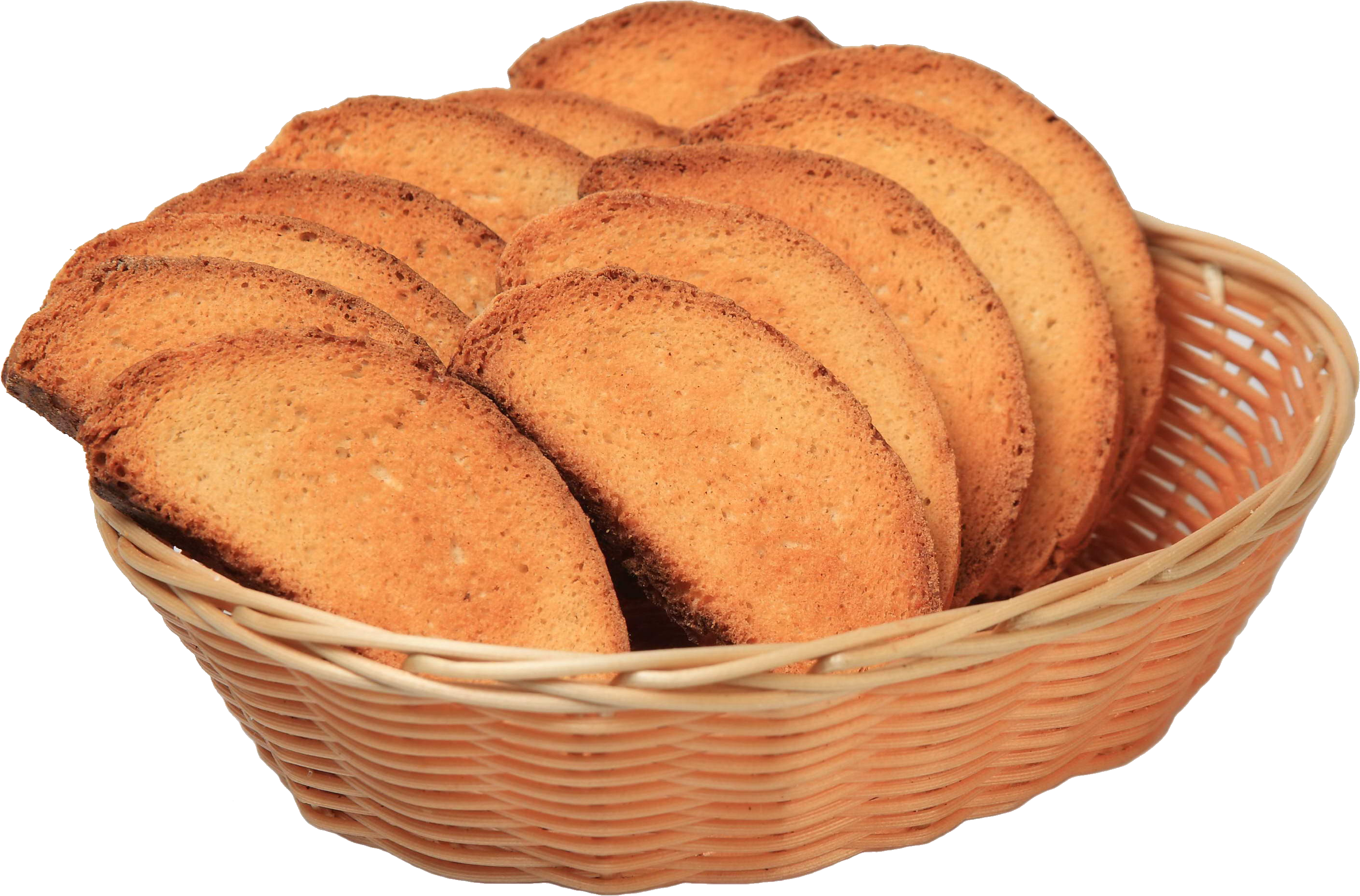 Basket Wicker Slices Bread Transparent PNG Image