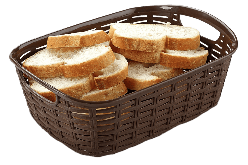 Basket Wicker Slices Bread Transparent PNG Image