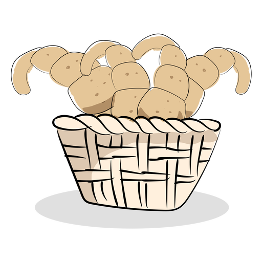 Basket Vector French Bread Transparent PNG Image