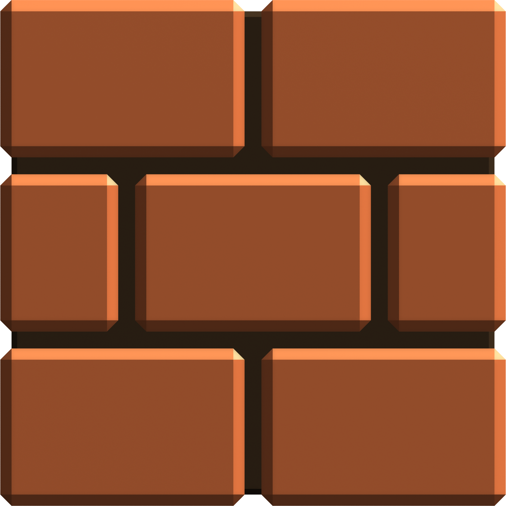 Mario Square Super Bros Brown File Transparent PNG Image