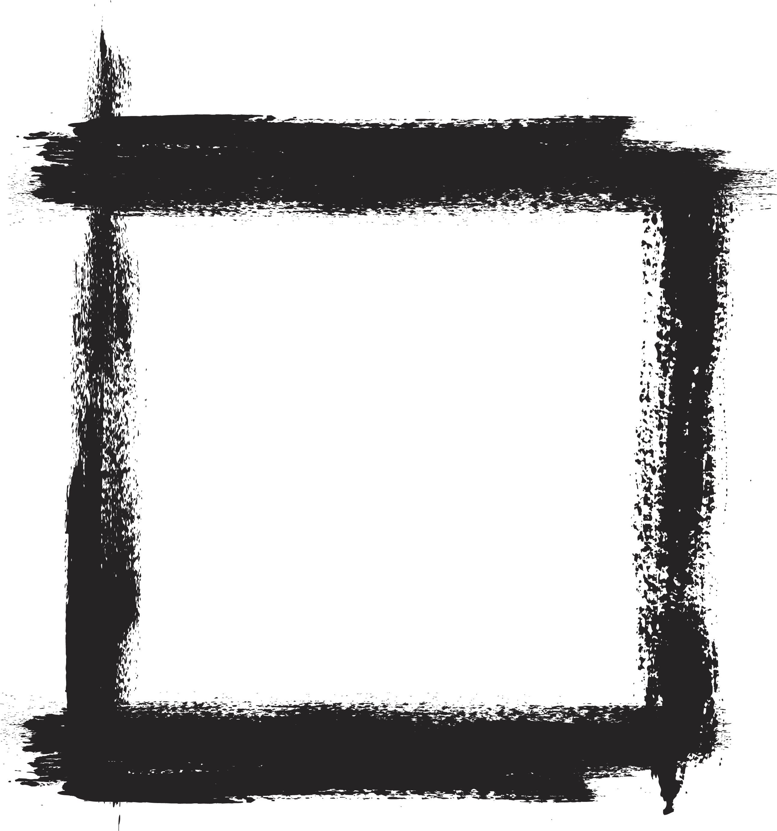Border Black Brush Paintbrush Ink Transparent PNG Image