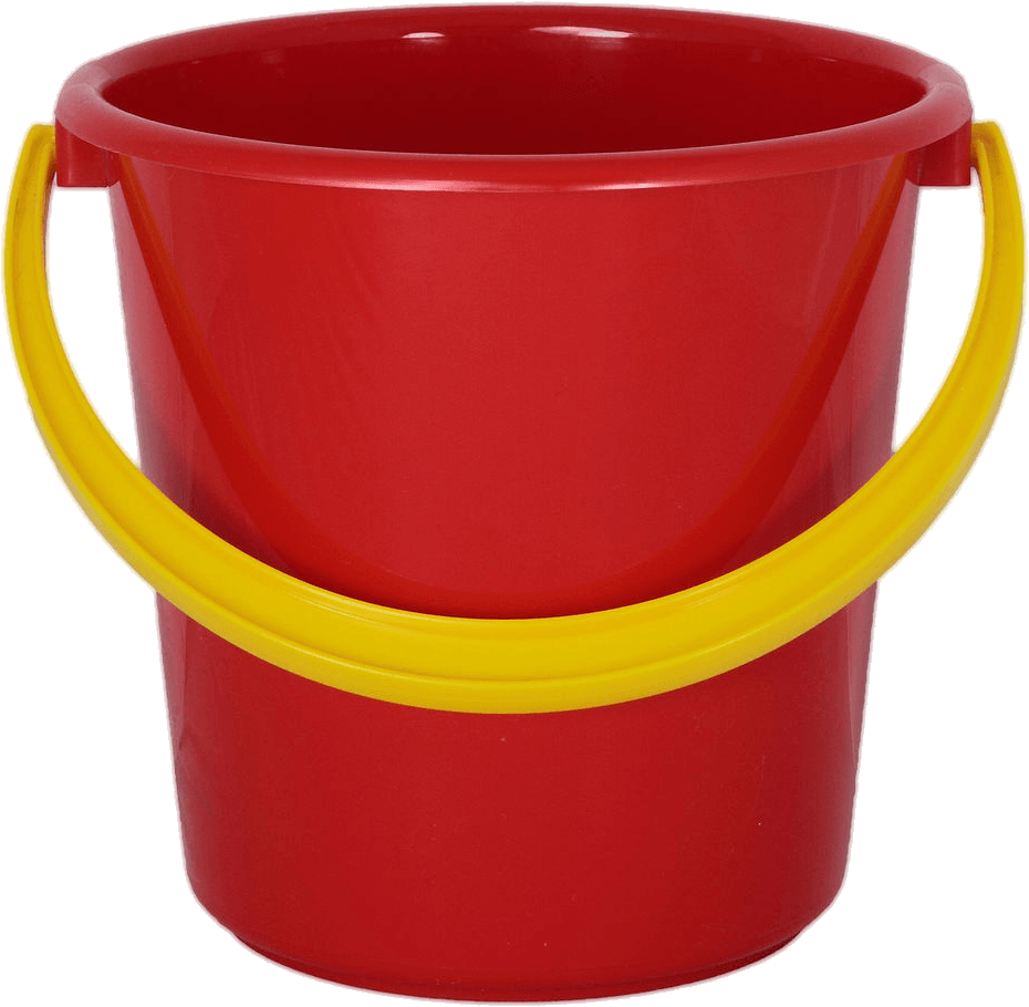 Plastic Red Bucket Transparent PNG Image