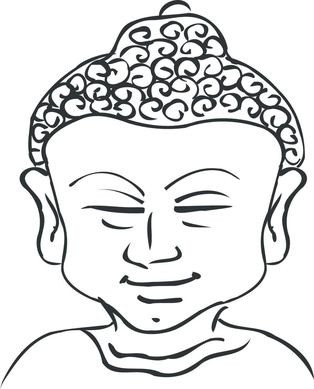Vector Buddha Face Transparent PNG Image