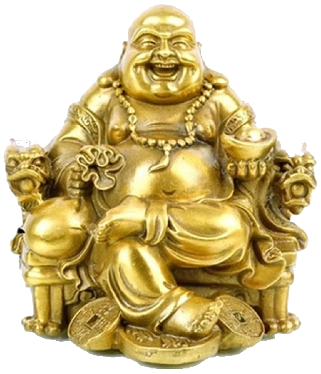 Golden Buddha Laughing Transparent PNG Image