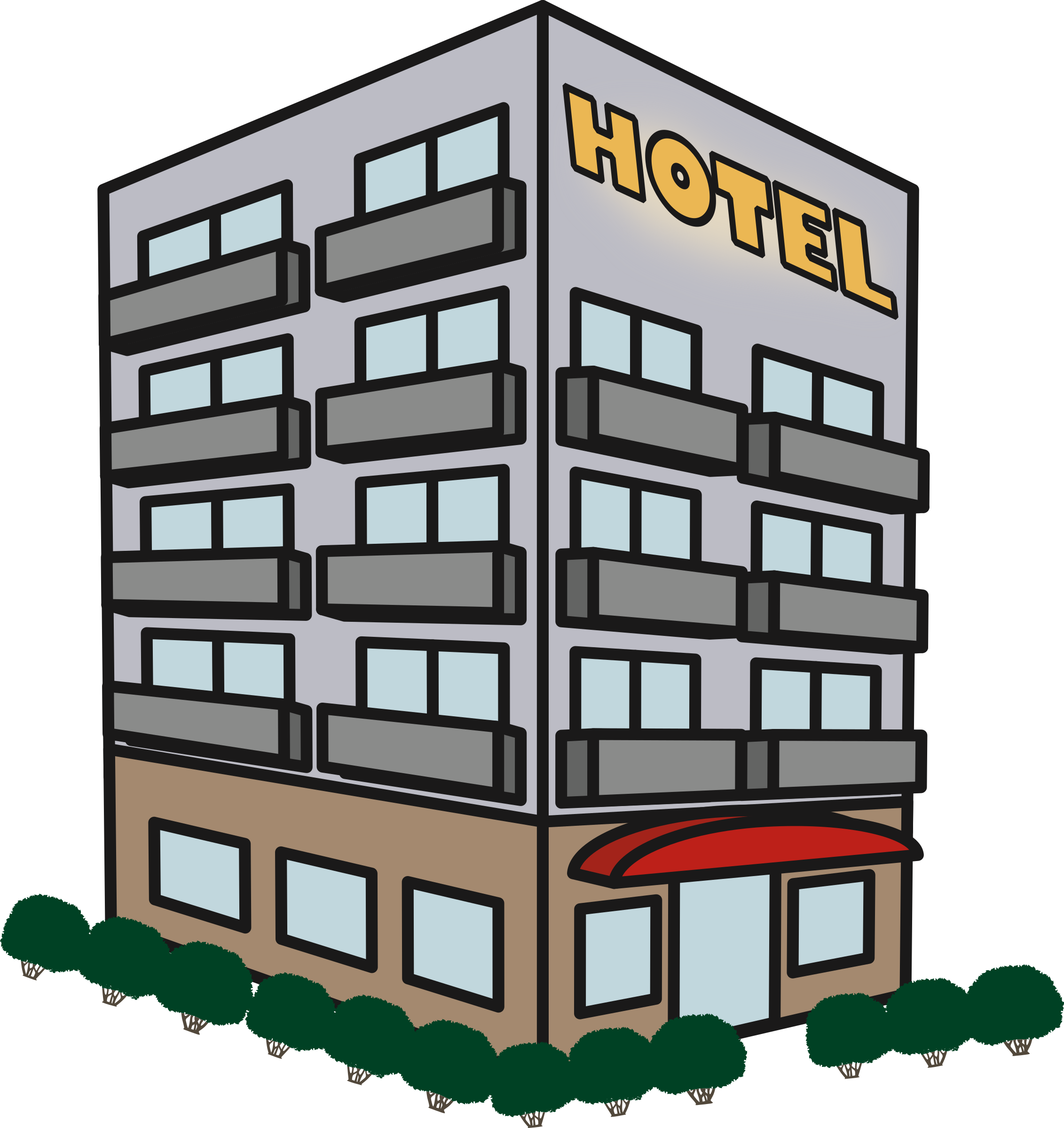 Building Hotel Vector Transparent PNG Image
