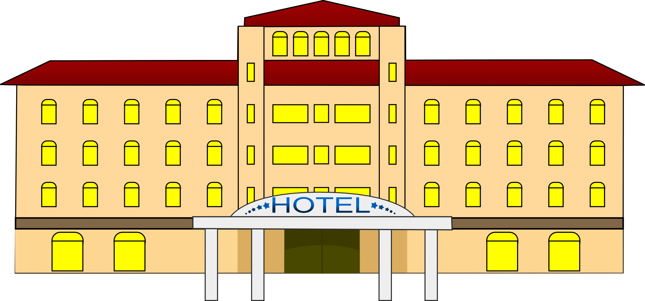 Building Hotel Vector Transparent PNG Image