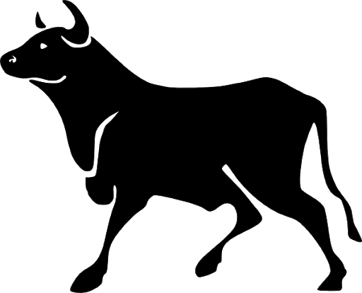 Vector Black Bull Transparent PNG Image
