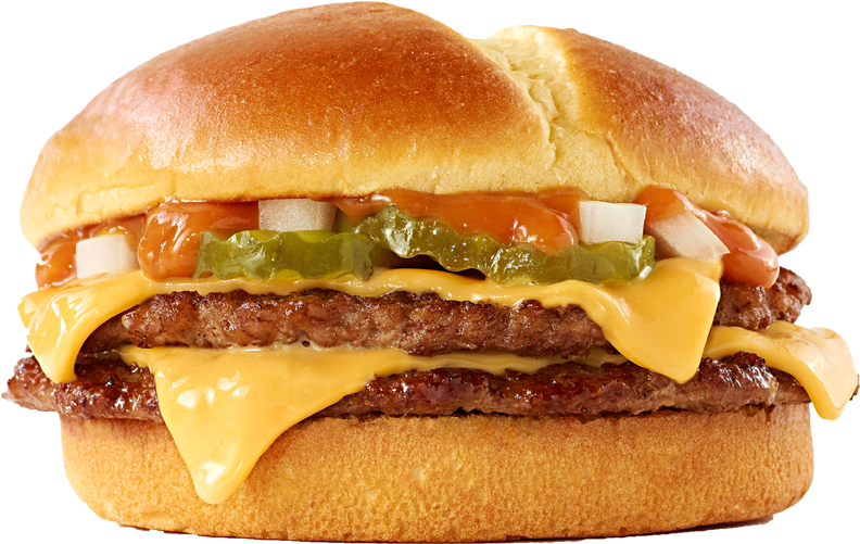 Burger Double Cheese Transparent PNG Image