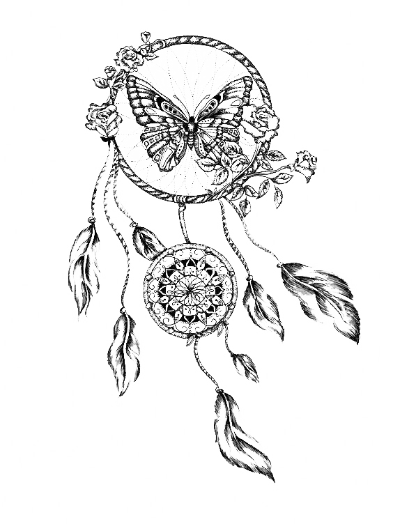 Butterfly Tattoo Drawing Dreamcatcher Transparent PNG Image
