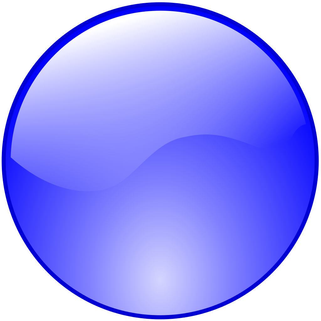 Blue Button Glossy Transparent PNG Image