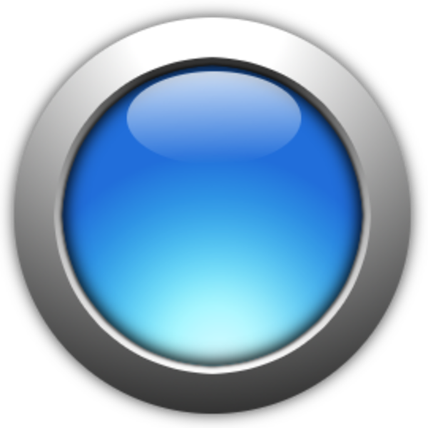 Blue Button Glossy Transparent PNG Image