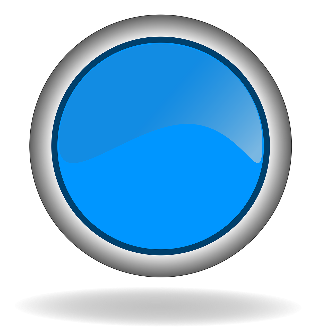 Blue Button Glossy Transparent PNG Image