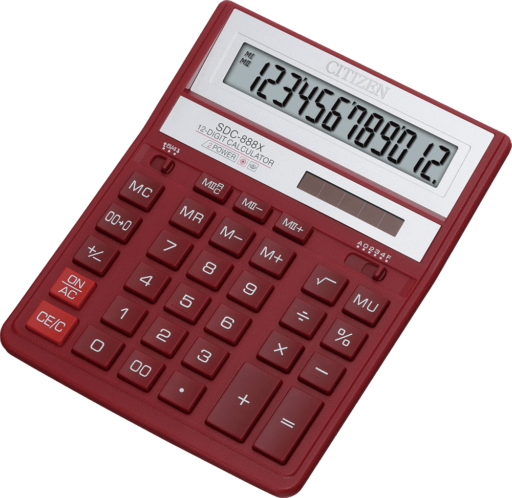 Red Calculator Transparent PNG Image