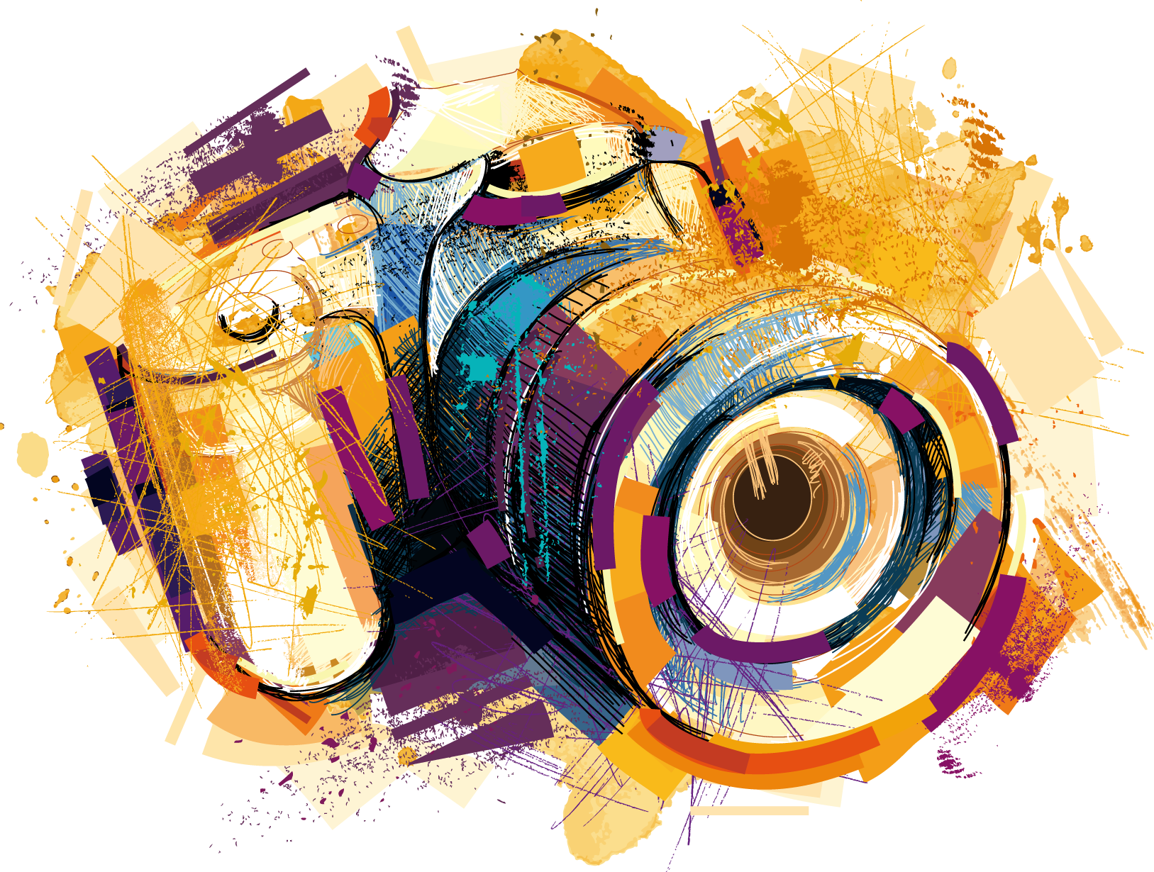 Camera graphy Watercolor Vector Effects Drawing Transparent PNG Image