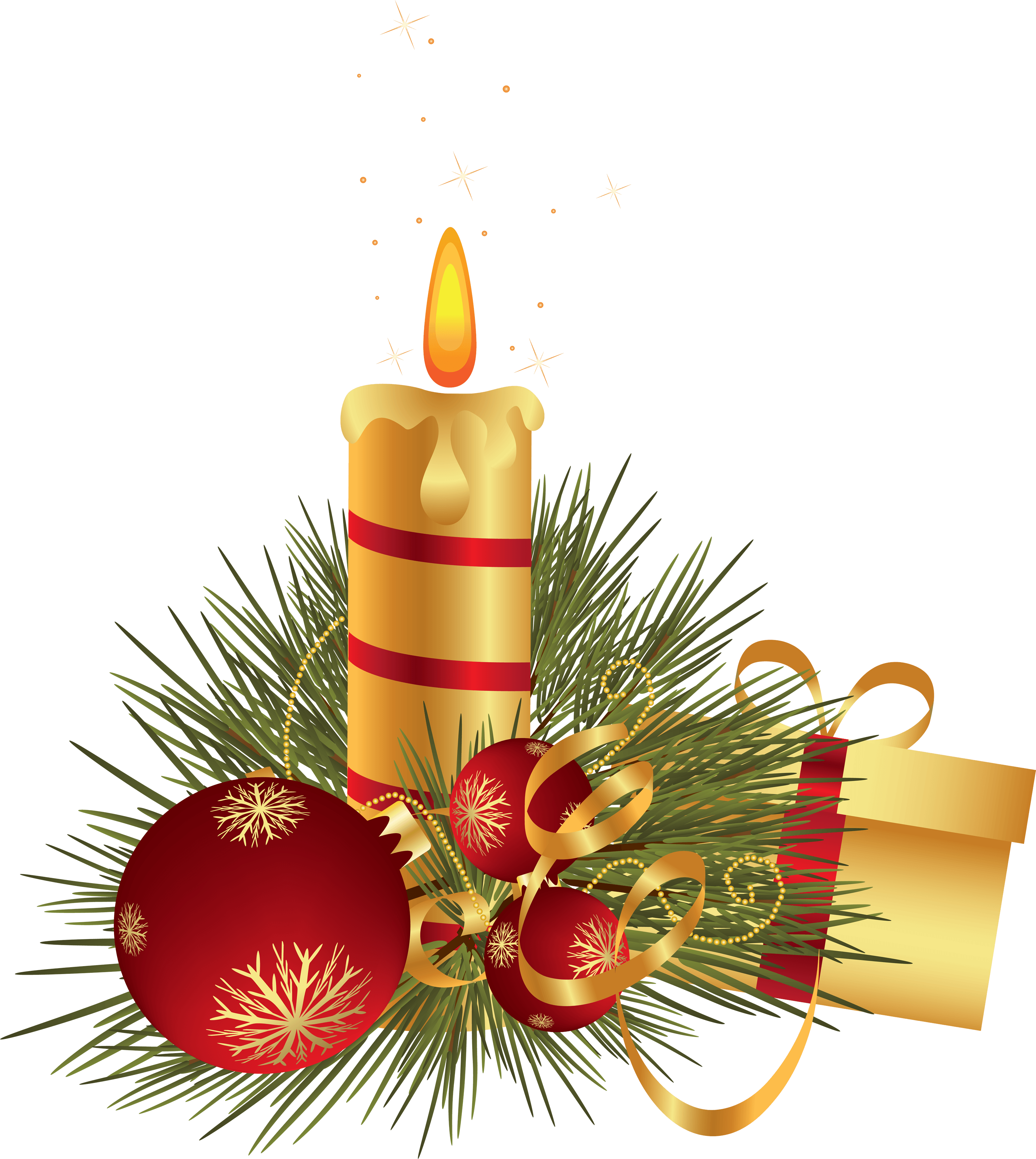 Christmas Candle Transparent PNG Image