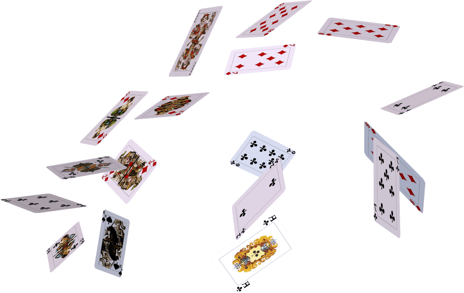 Flying Cards Transparent PNG Image