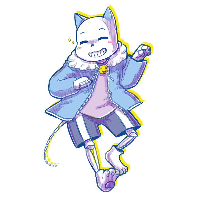 Purple Cat Art Sans Undertale Transparent PNG Image