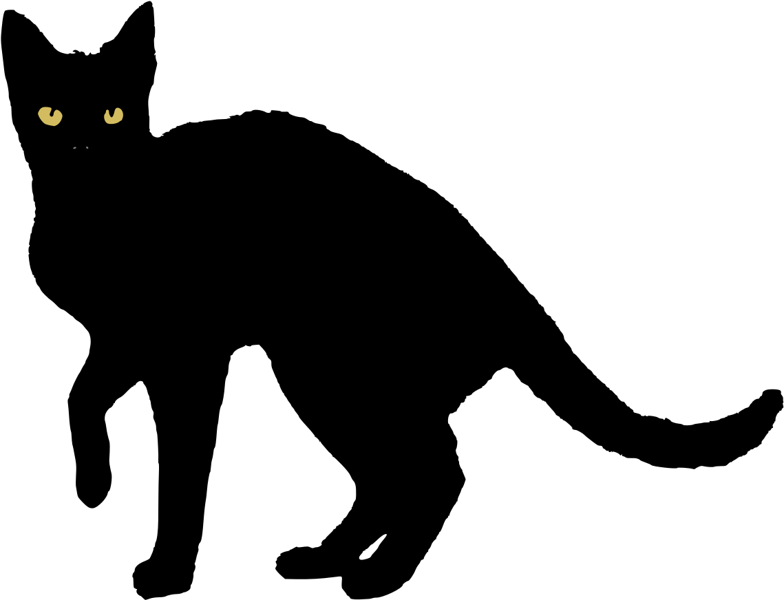 Vector Black Cat Transparent PNG Image
