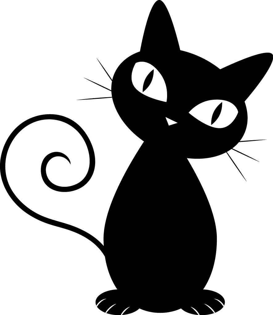 Vector Black Cat File Transparent PNG Image