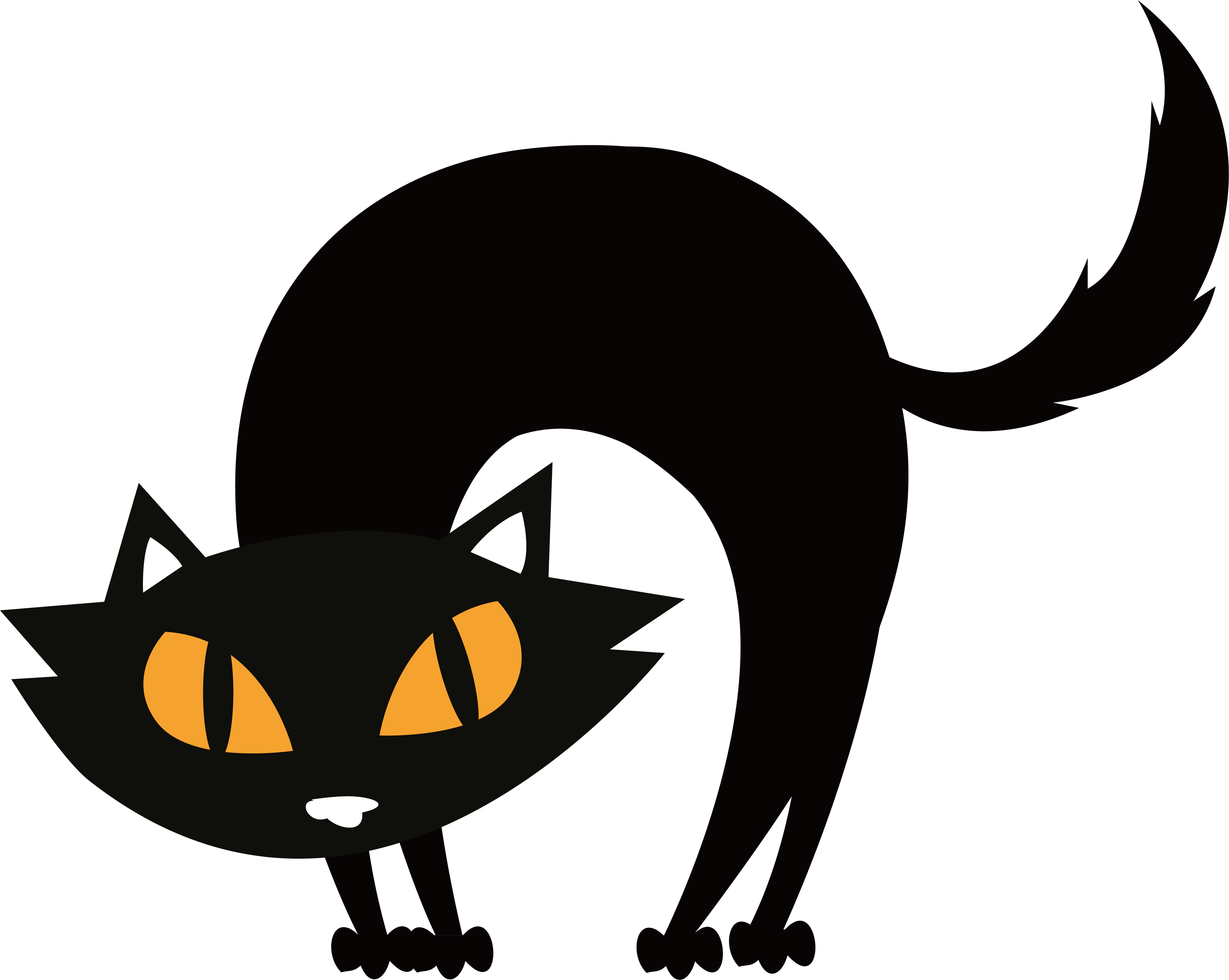 Vector Halloween Cat Transparent PNG Image