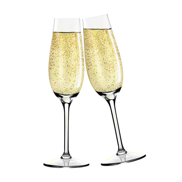 Glass Champagne Year Transparent PNG Image