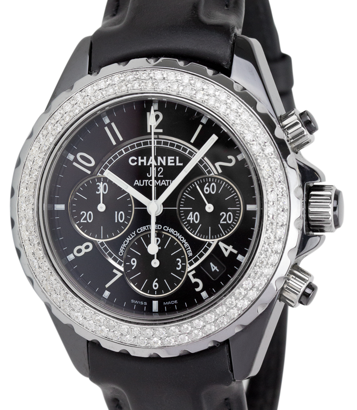 Chronograph Watch Diamond J12 Chanel Transparent PNG Image