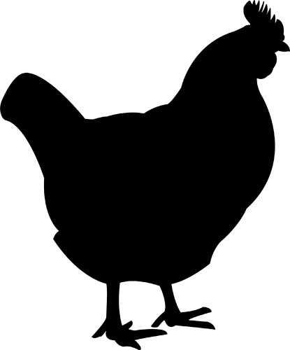 Black Siluete Chicken Transparent PNG Image