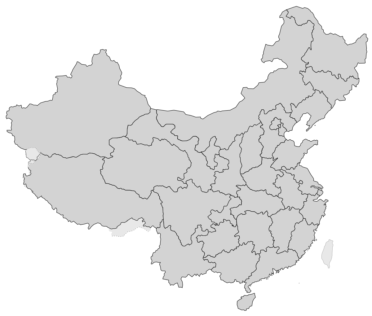 China Border Map Transparent PNG Image