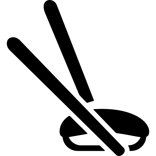 Silhouette Chopsticks Transparent PNG Image