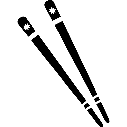 Silhouette Chopsticks Transparent PNG Image