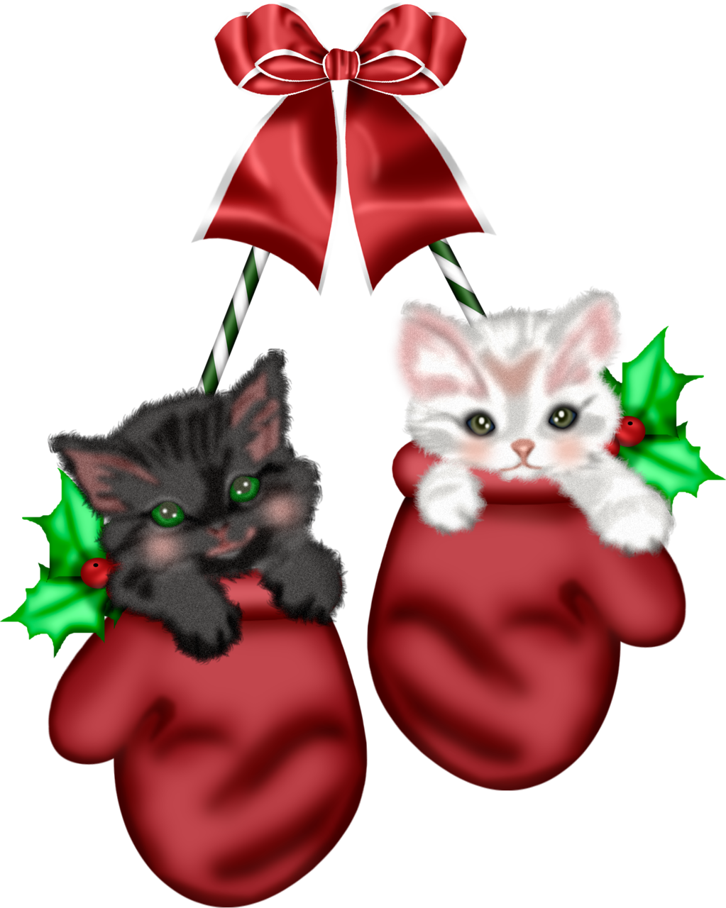 Vector Christmas Kitten Transparent PNG Image