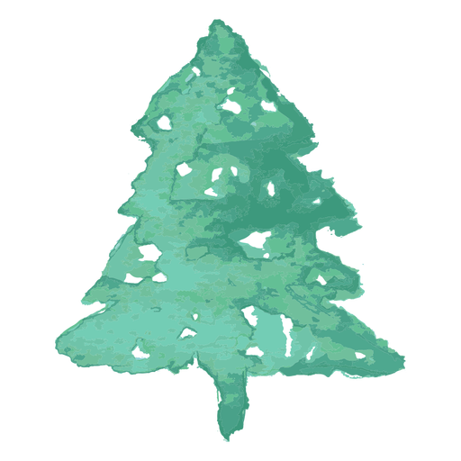 Watercolor Tree Christmas Transparent PNG Image