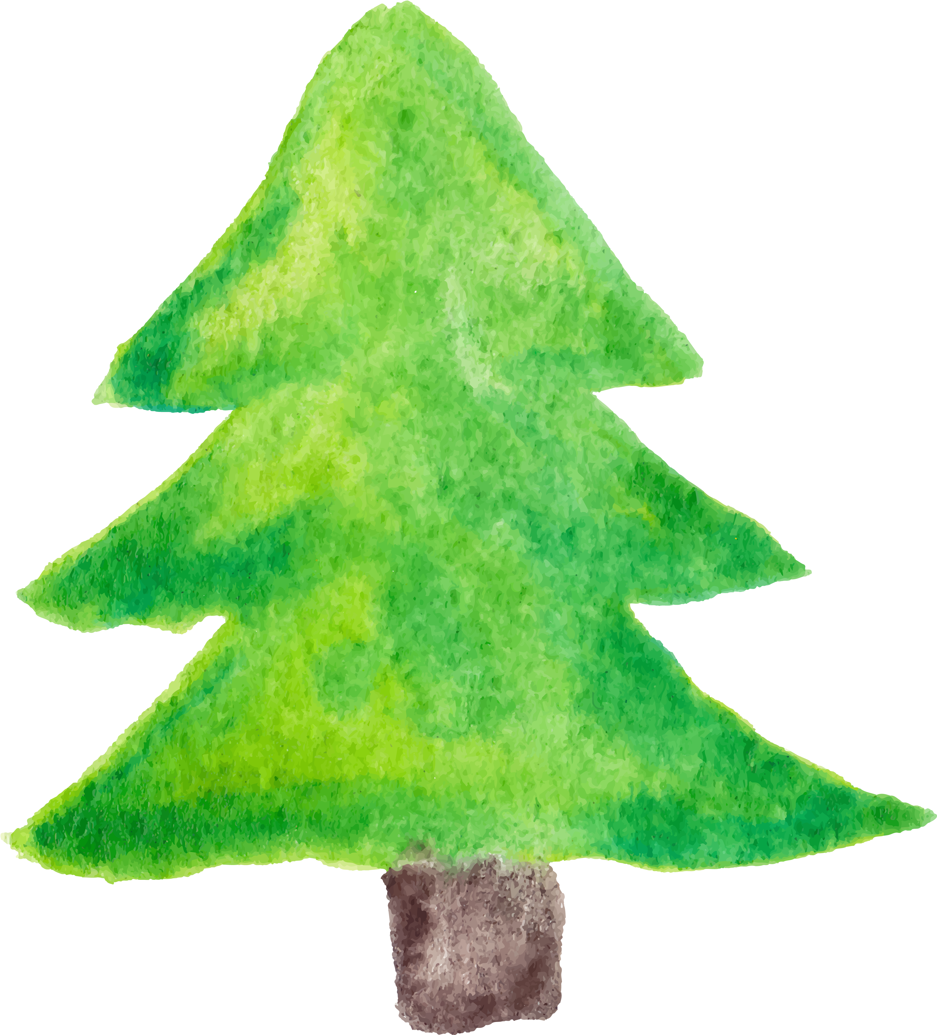 Watercolor Tree Christmas Transparent PNG Image