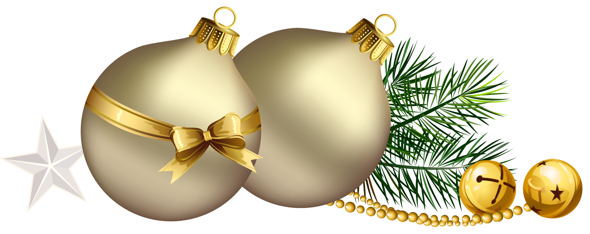 Christmas Gold Bauble Transparent PNG Image