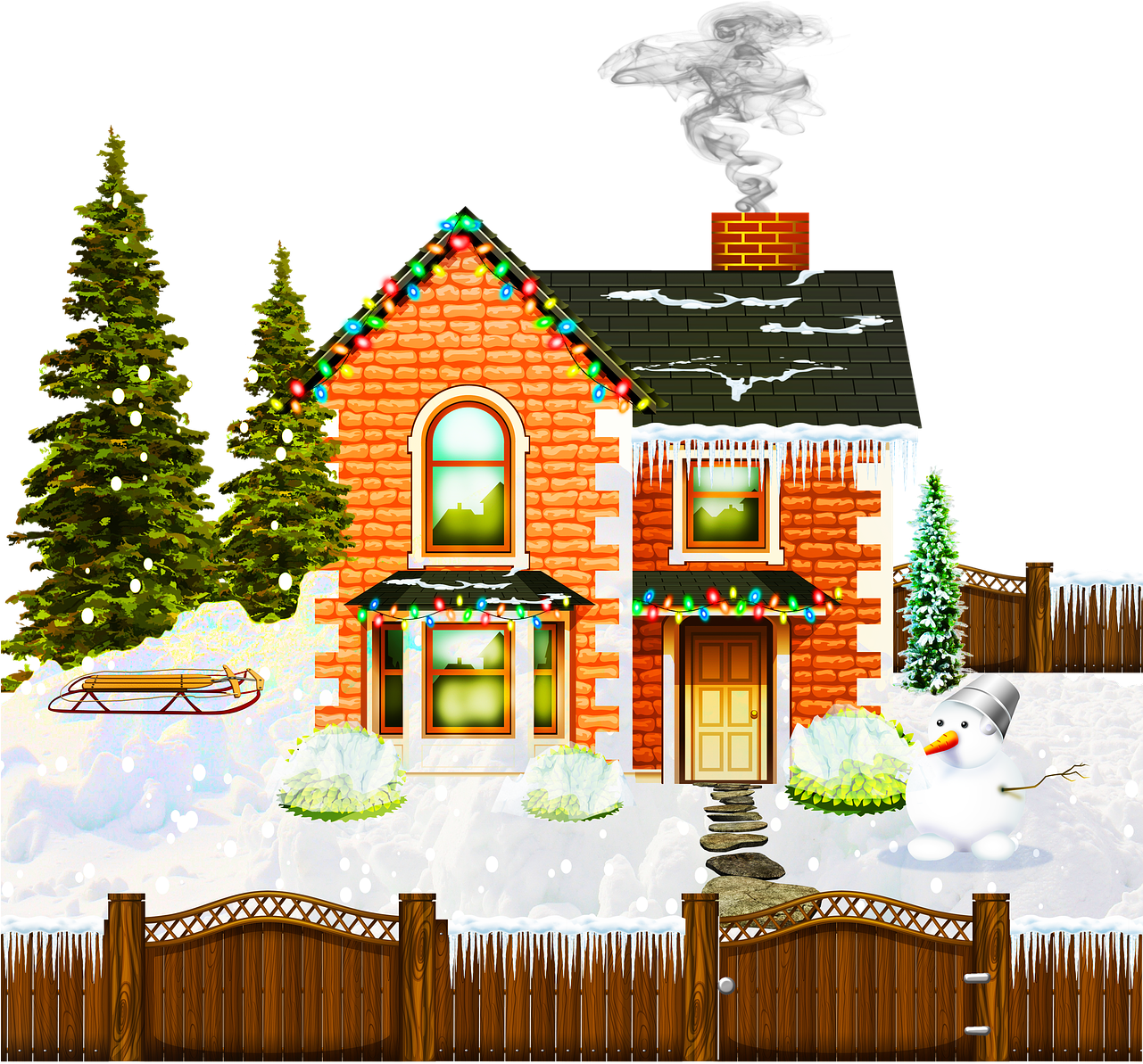 House Christmas Transparent PNG Image