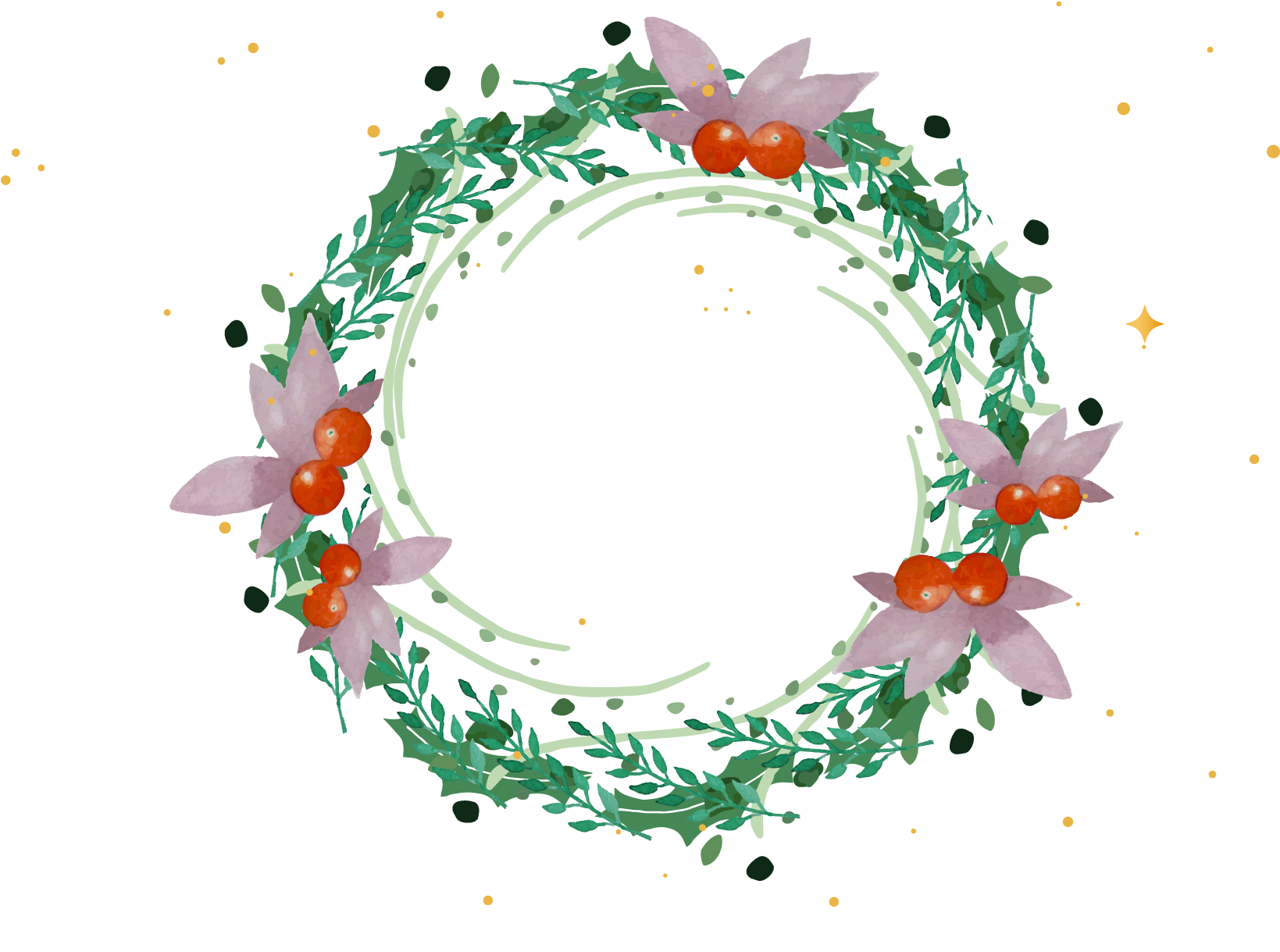 Watercolor Wreath Christmas Transparent PNG Image