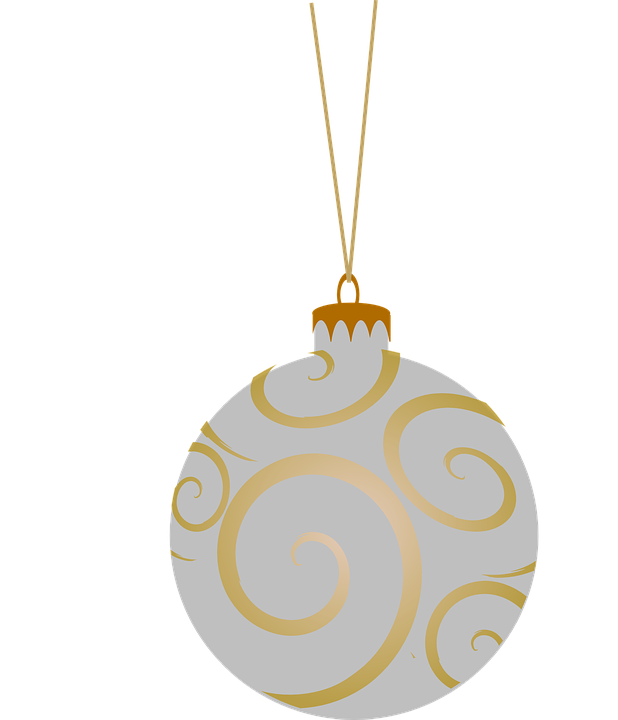 Pic Christmas Gold Bauble Transparent PNG Image