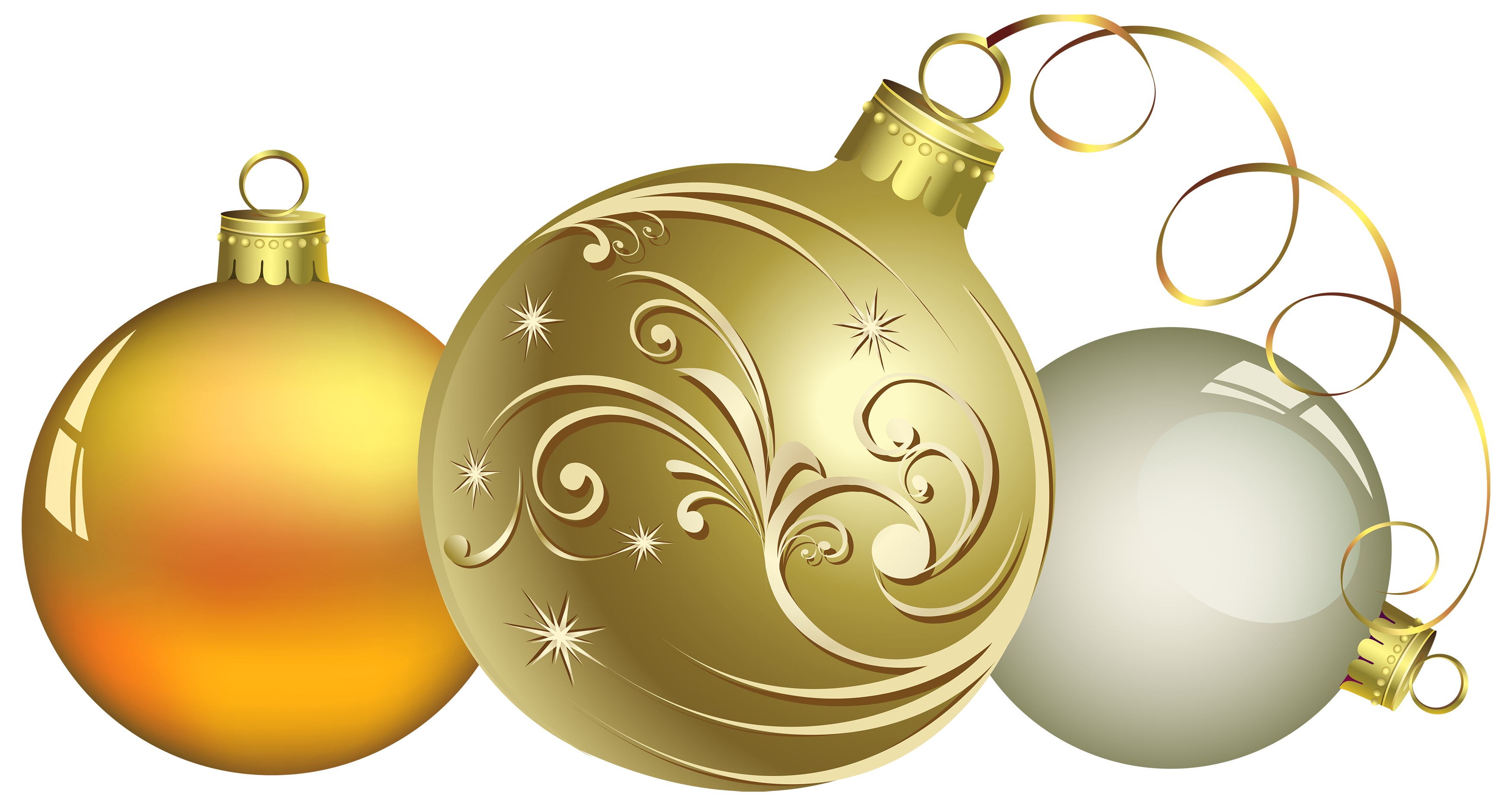 Christmas Gold Bauble Transparent PNG Image