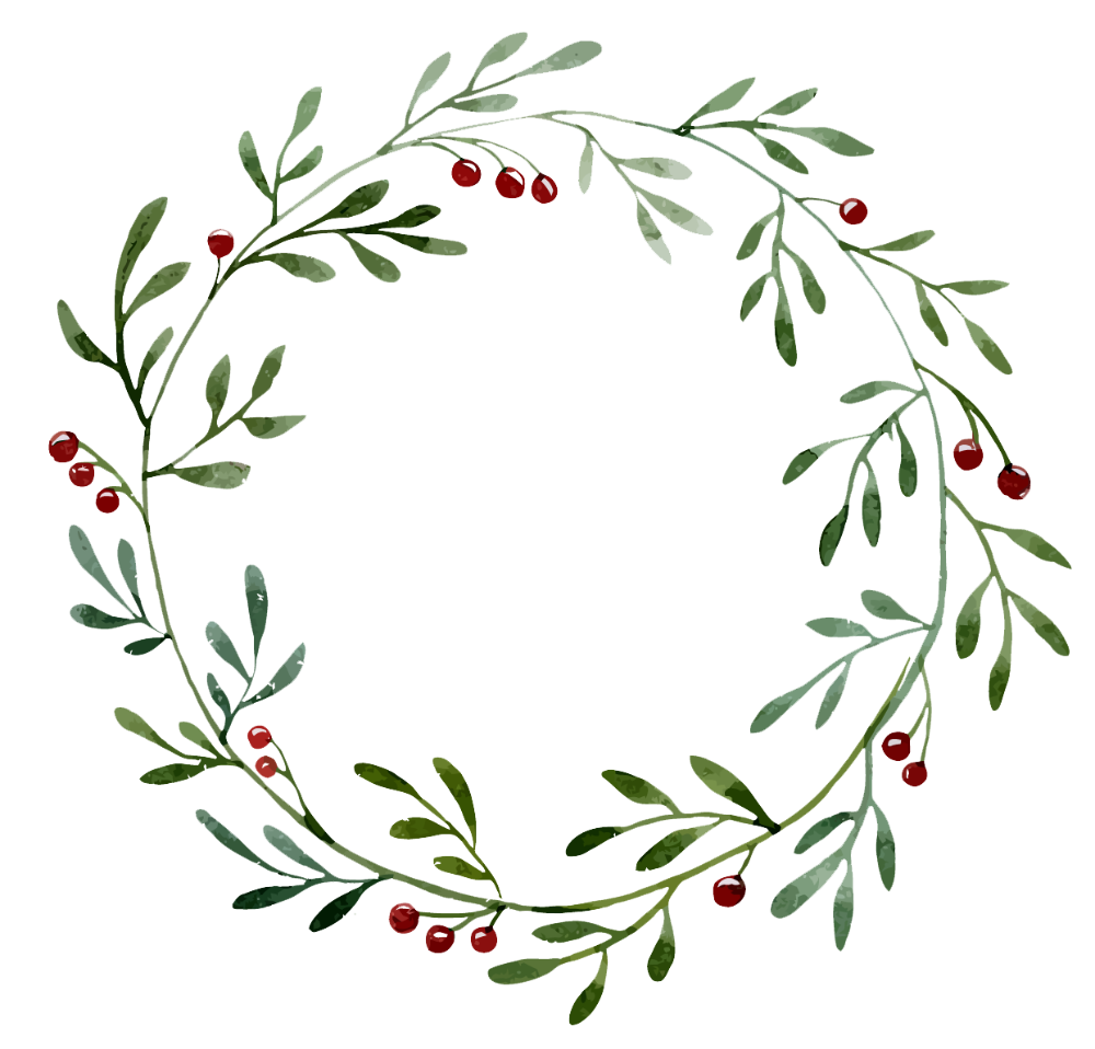 Watercolor Wreath Christmas Transparent PNG Image