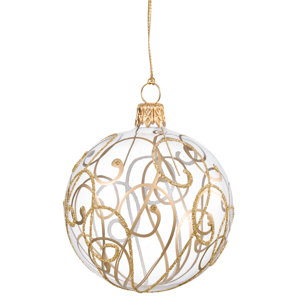 Christmas Gold Bauble Transparent PNG Image