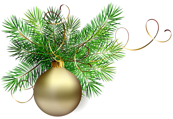 Christmas Gold Bauble Transparent PNG Image