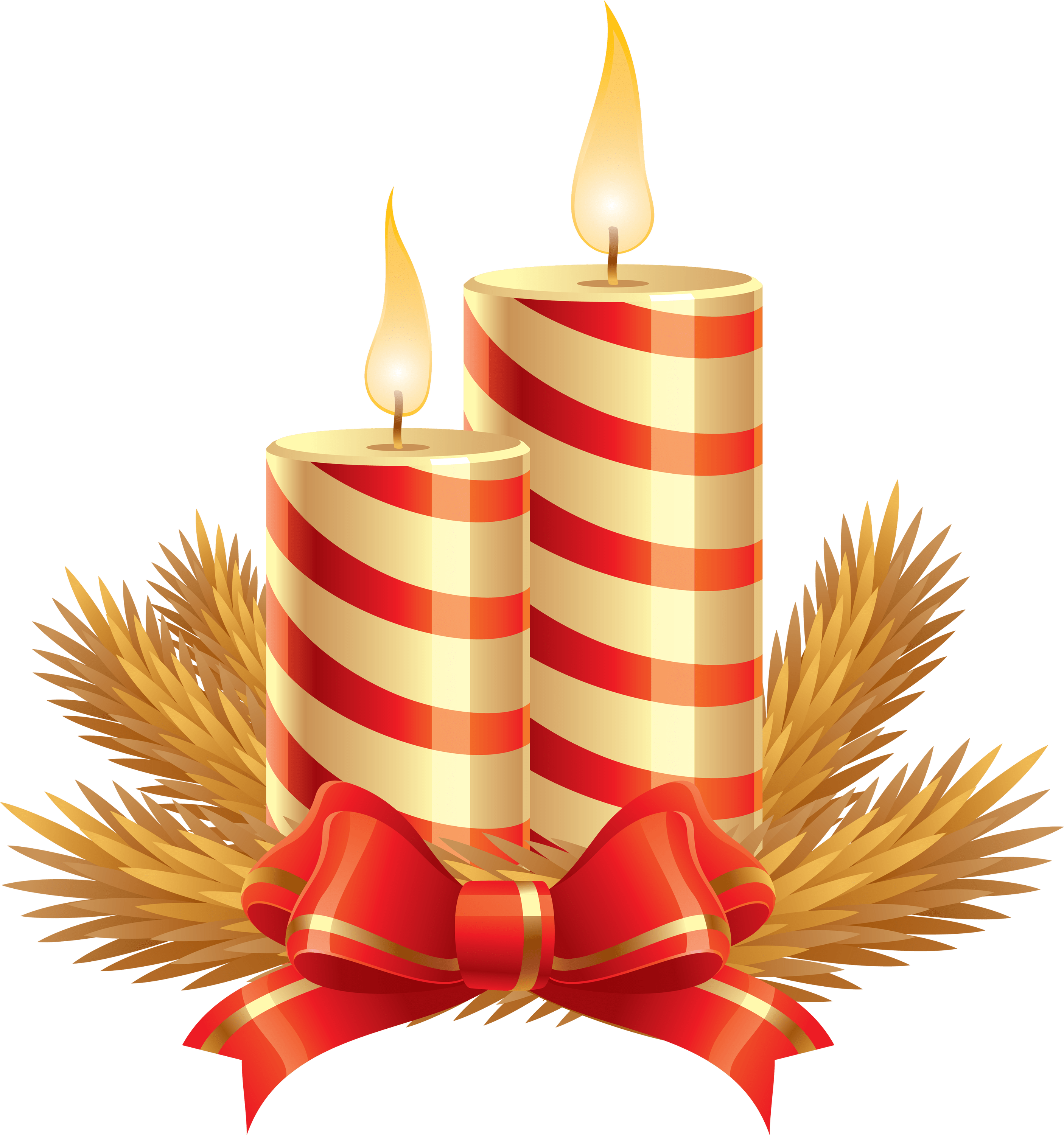 Candle Christmas Gold Transparent PNG Image
