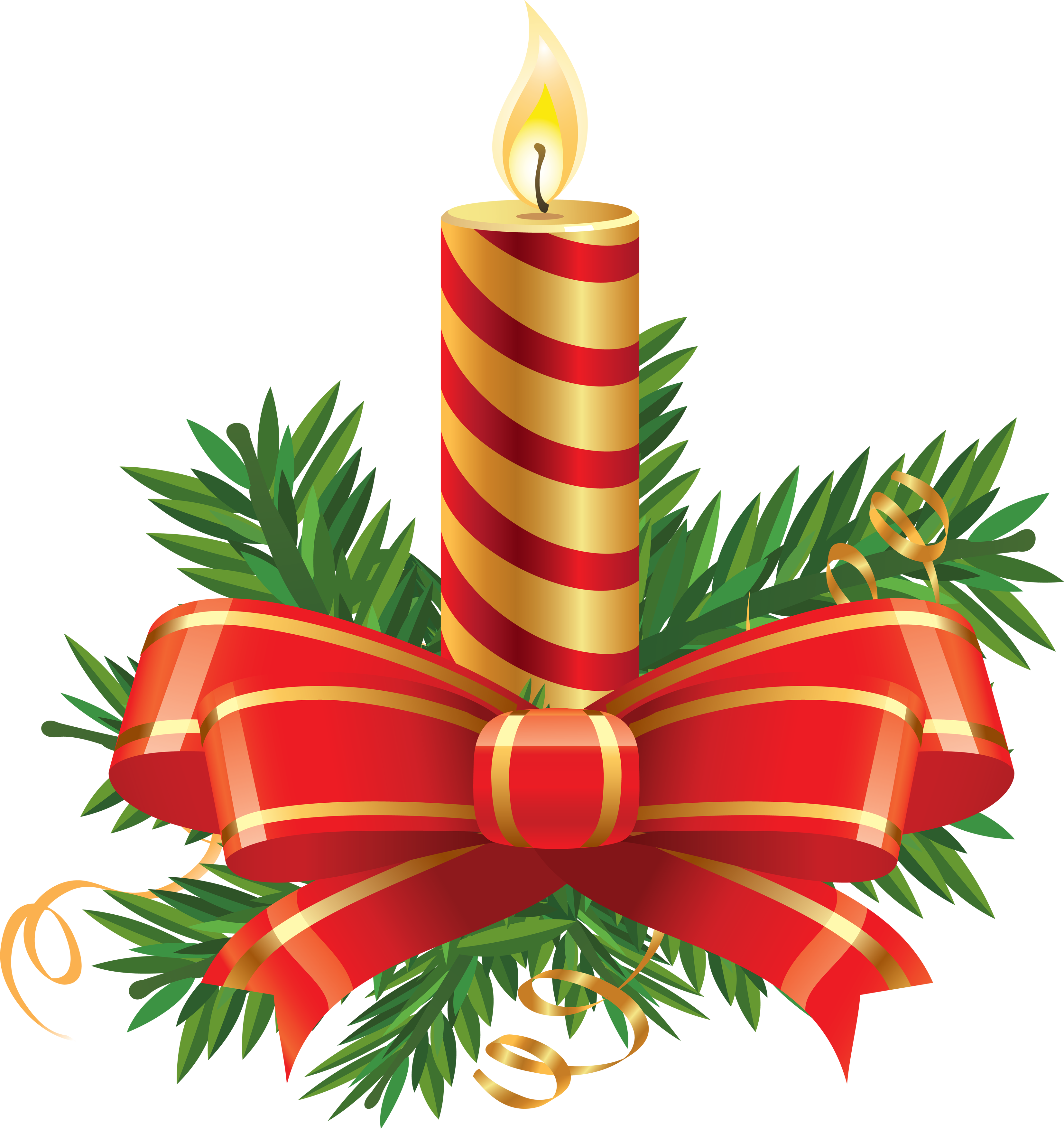 Candle Christmas Gold Transparent PNG Image