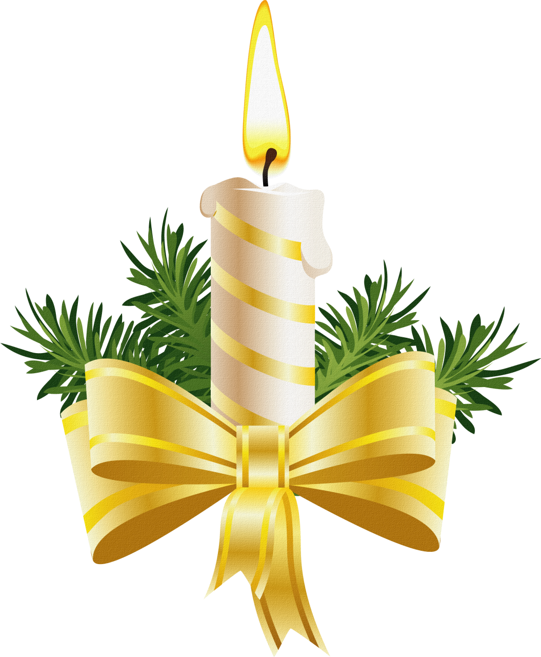 Candle Christmas Gold Transparent PNG Image