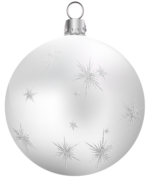 White Christmas Ornaments Transparent PNG Image