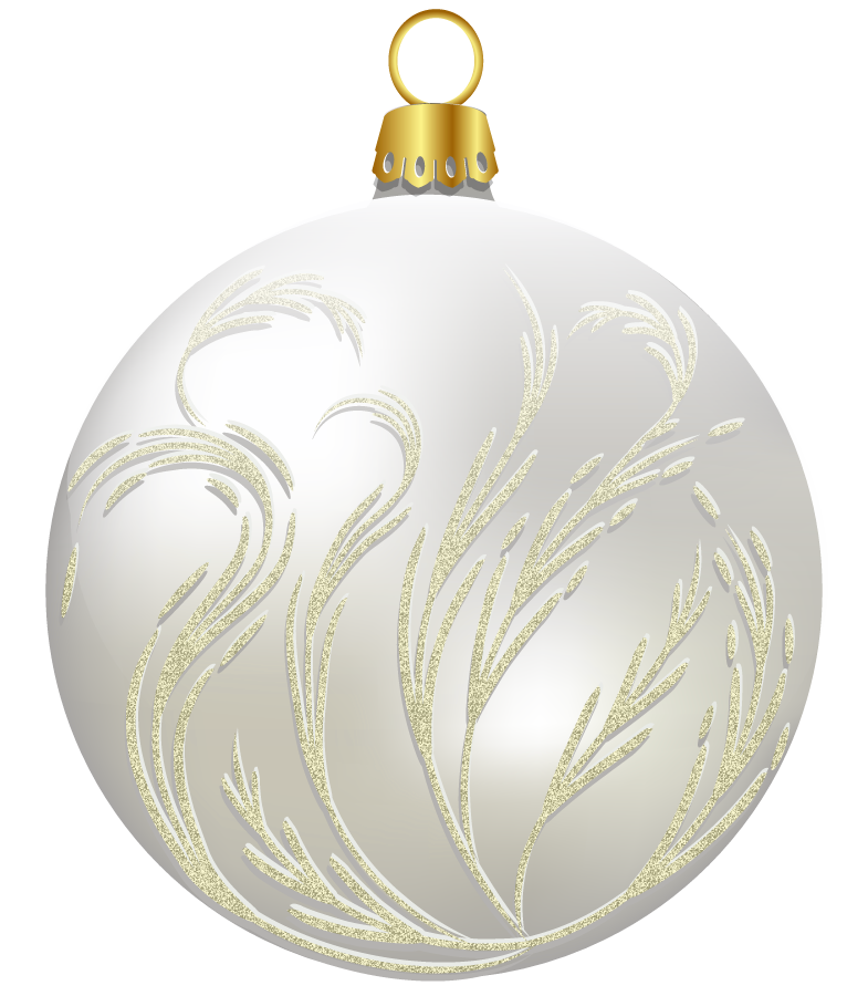 White Christmas Ornaments Transparent PNG Image