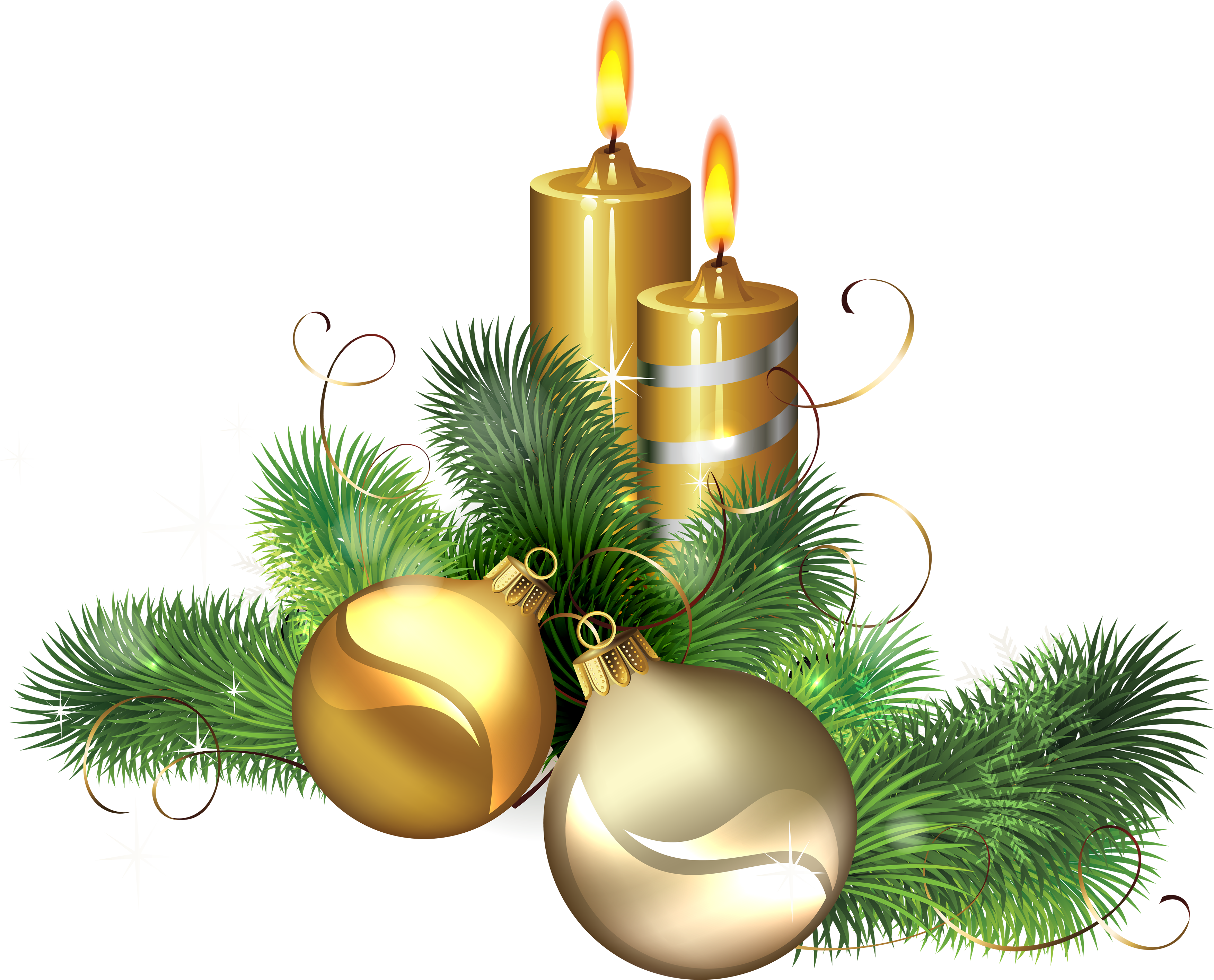 Candle Christmas Gold Transparent PNG Image