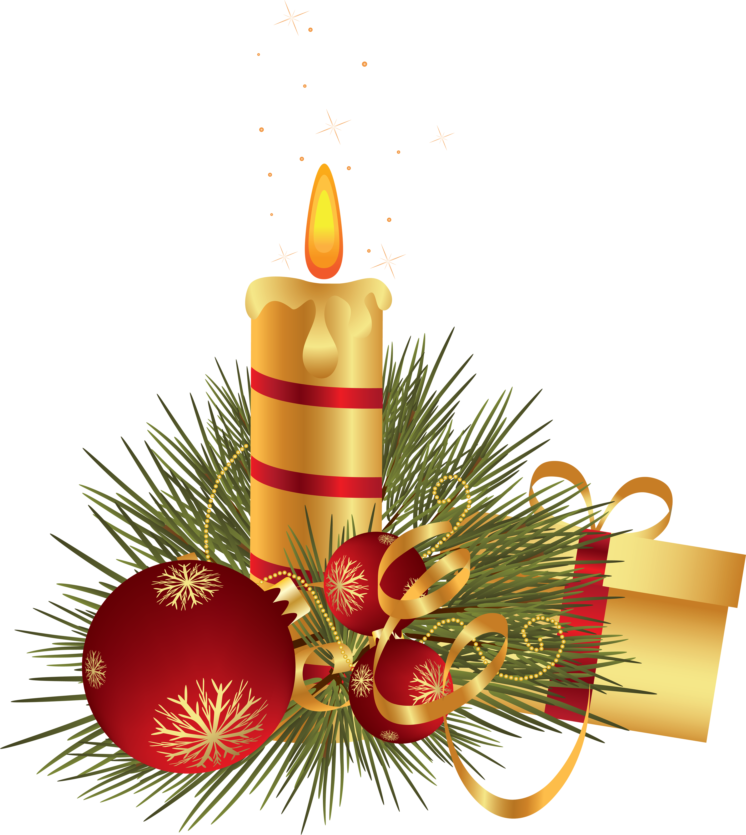 Candle Christmas Gold Transparent PNG Image