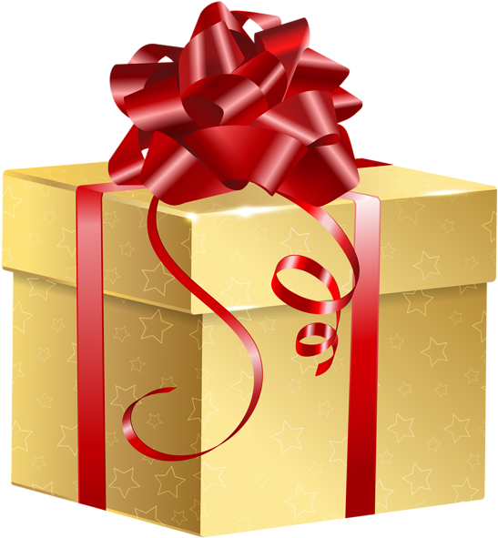 Gift Christmas Gold Transparent PNG Image