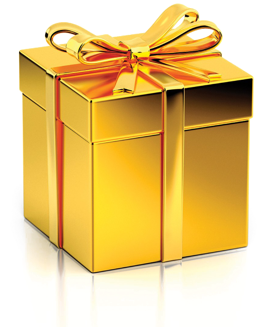 Gift Christmas Gold Transparent PNG Image